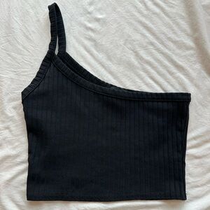 PrettyLittleThing Black Ribbed Top